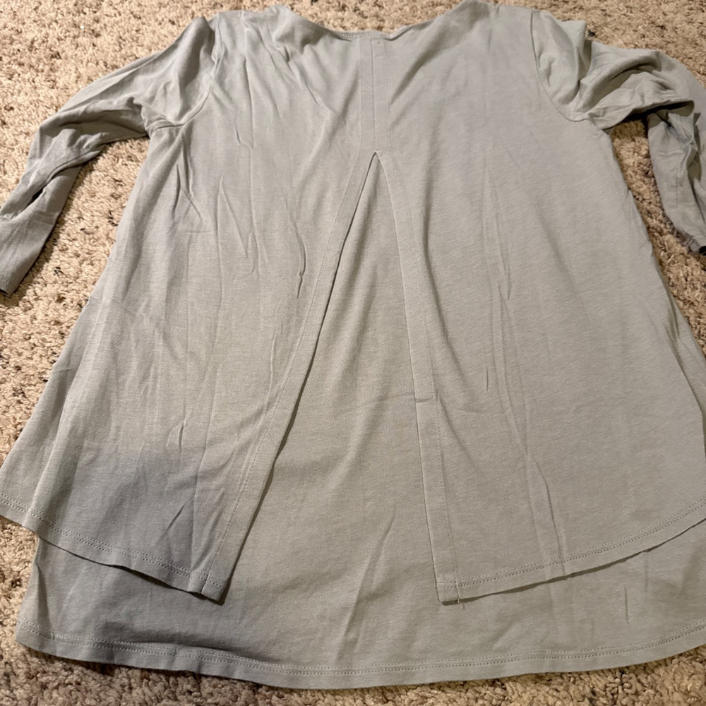 Women's purejill Gray Elliptical Layered Tunic Top XSP - Picture 6 of 8